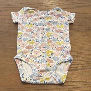 Carter's Floral Bodysuit in Pink, Yellow, and Gray
